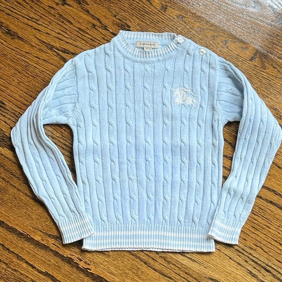 Burberry Other - Burberry Boys Light Blue Cable Knit Sweater 3Y